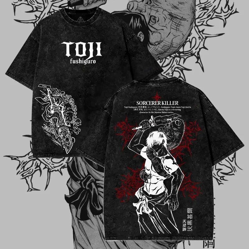 Toji Fushiguro Oversized Streetwear T-Shirt | Japanese Anime Manga Heavy-Cotton Tee