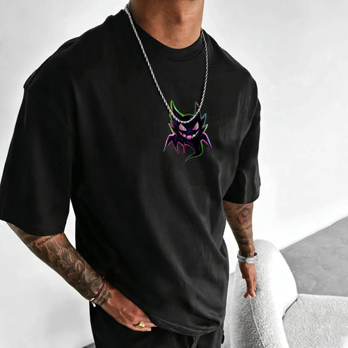 Gengar Shadow Flame Graphic T-Shirt – Heavyweight Black Anime Tee