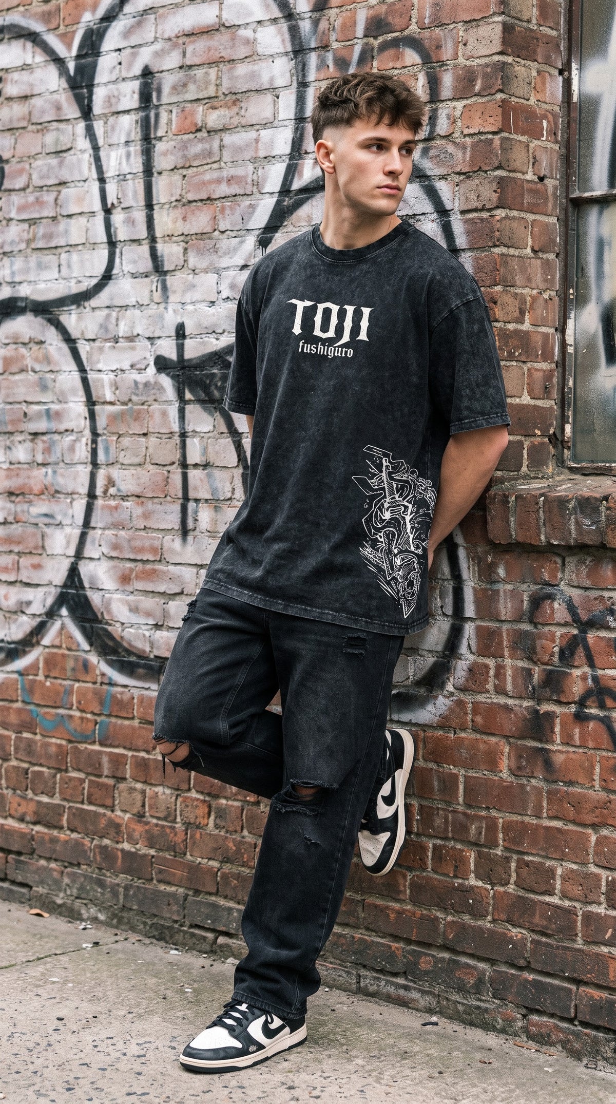 Toji Fushiguro Oversized Streetwear T-Shirt | Japanese Anime Manga Heavy-Cotton Tee