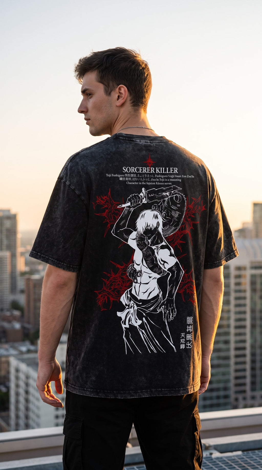 Toji Fushiguro Oversized Streetwear T-Shirt | Japanese Anime Manga Heavy-Cotton Tee