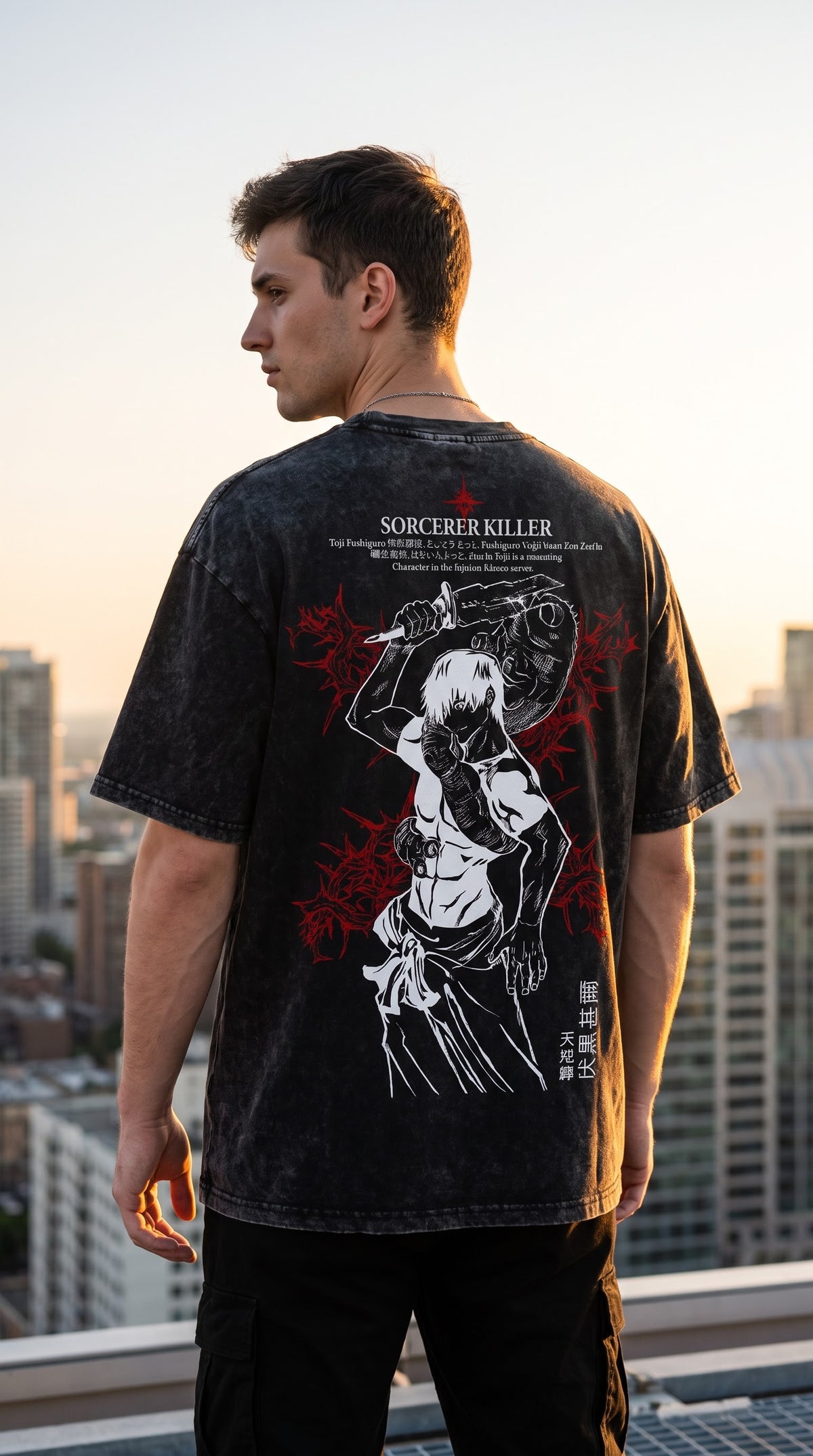 Toji Fushiguro Oversized Streetwear T-Shirt | Japanese Anime Manga Heavy-Cotton Tee