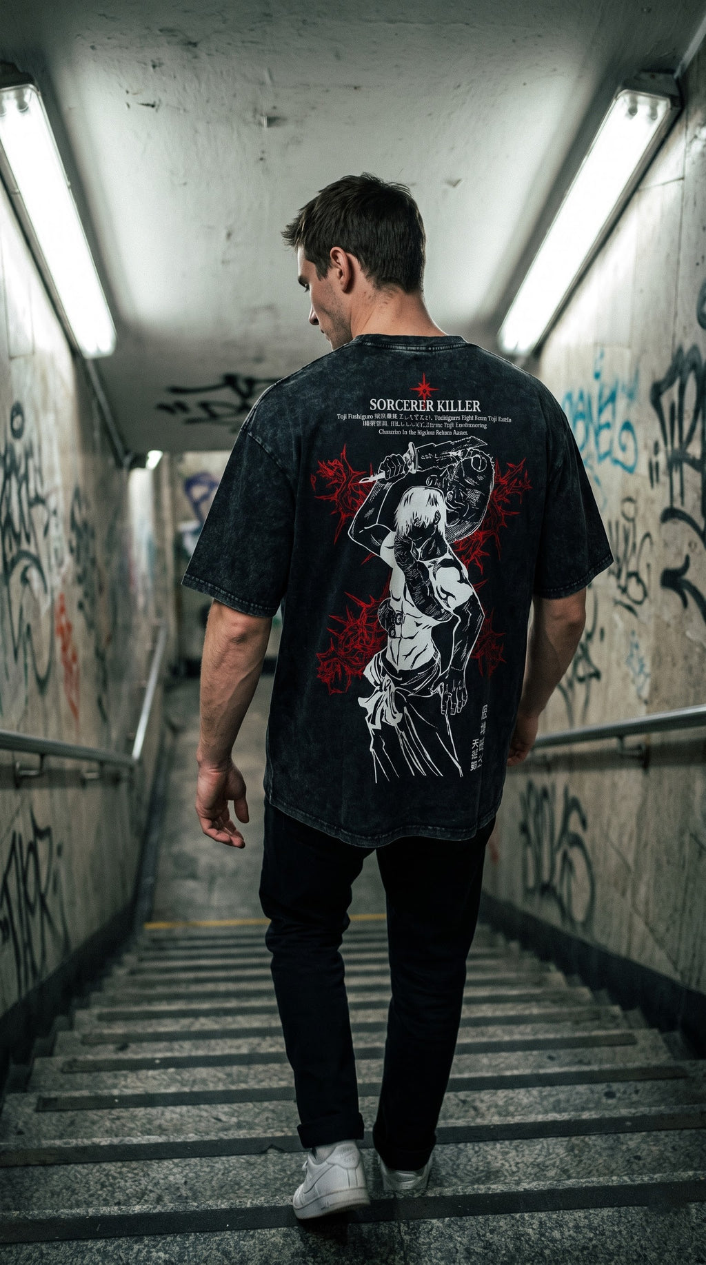 Toji Fushiguro Oversized Streetwear T-Shirt | Japanese Anime Manga Heavy-Cotton Tee