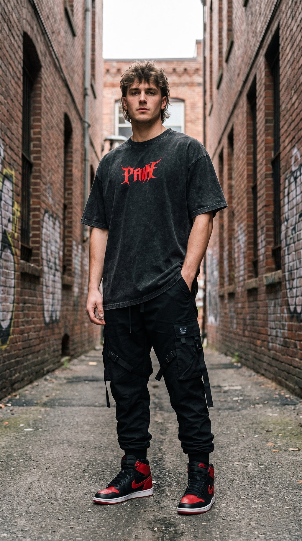 Akatsuki Cloud Vintage Washed Tee | Retro Anime Streetwear Oversized T-Shirt