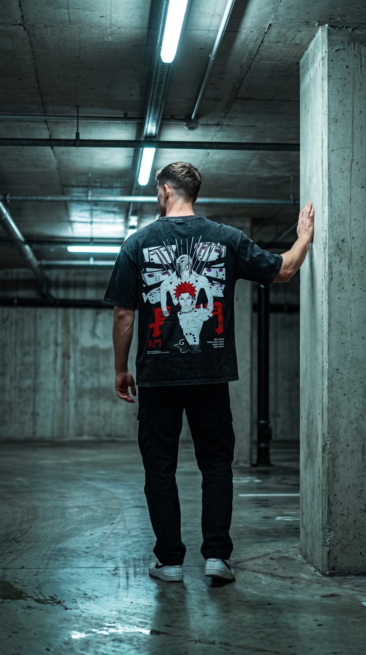 Akatsuki Cloud Vintage Washed Tee | Retro Anime Streetwear Oversized T-Shirt